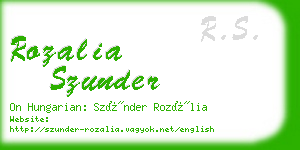 rozalia szunder business card